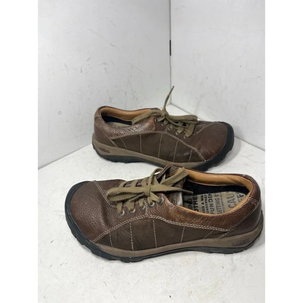 KEEN Presidio Brown Leather Walking Shoes Womens 11 Low Top Oxfords 1011461